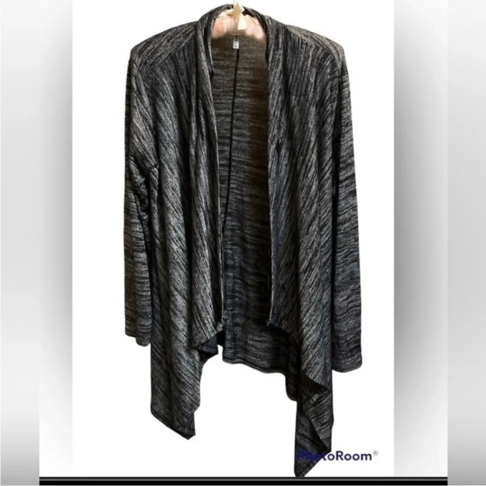 PASSPORTS Waterfall Asymmetric SMwomen's open front button gray Cardigan Duster
